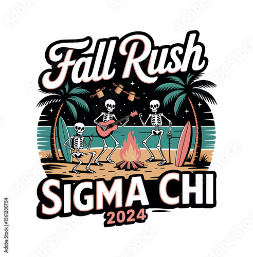 Skeleton Drummers Celebrate Sigma Chi Luau 2024