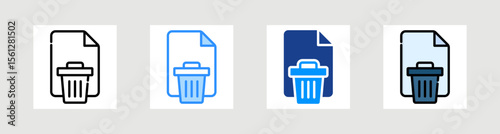 Delete File Icon Collection Set Multiple Style