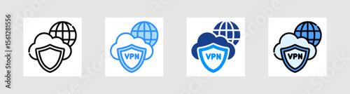 Virtual Private Network Icon Collection Set Multiple Style