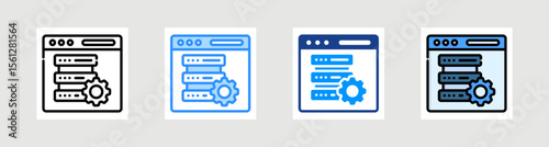 Server Control Icon Collection Set Multiple Style