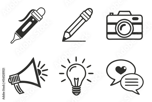 set of light bulbs icons
