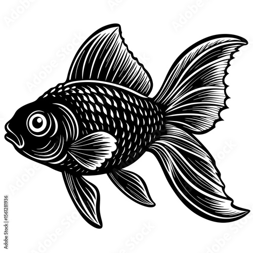 fish on a black background