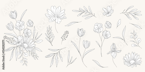 Hand painted watercolor Flower collection 3