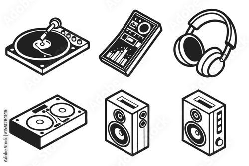 vector set of headphones