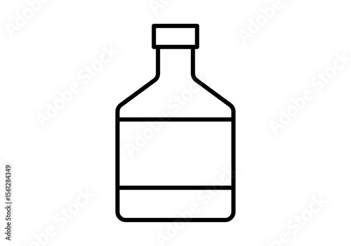 Icono negro de botella en fondo blanco