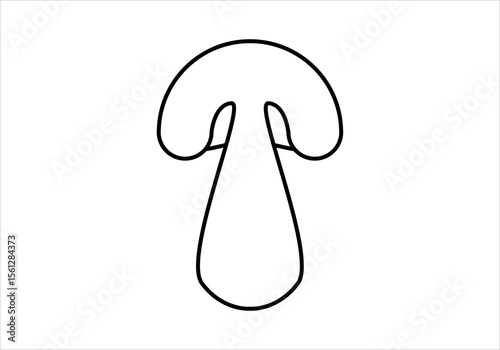 Icono negro de champiñón en fondo blanco
