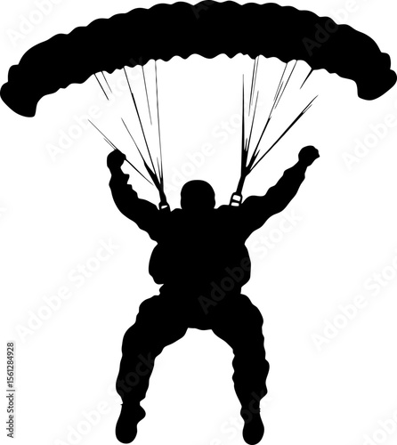 Man skydiving silhouette illustration