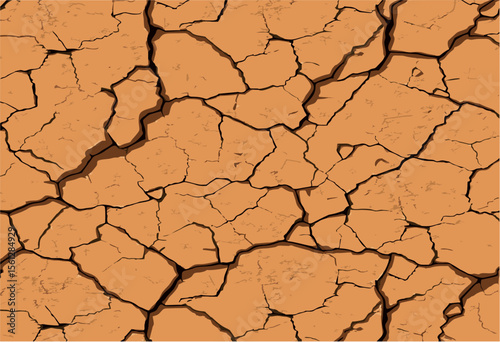 A Dry Cracked wall texture, Clay pattern texture background, design art texture background, abstract background with zigzag lines in orange colour 