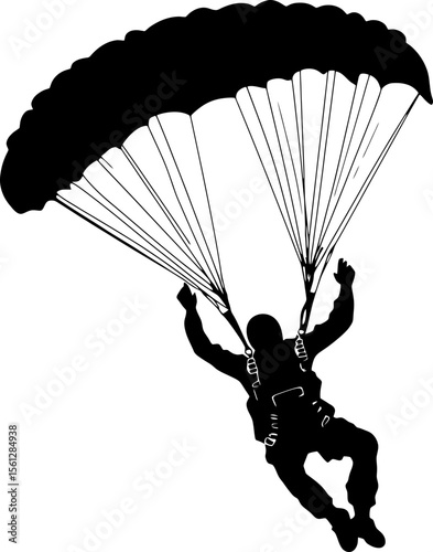 Man skydiving silhouette illustration