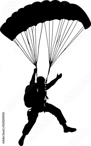 Man skydiving silhouette illustration