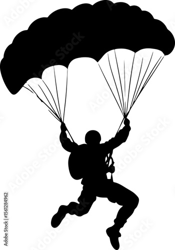 Man skydiving silhouette illustration