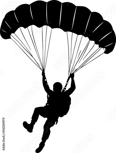 Man skydiving silhouette illustration