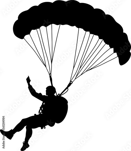Man skydiving silhouette illustration