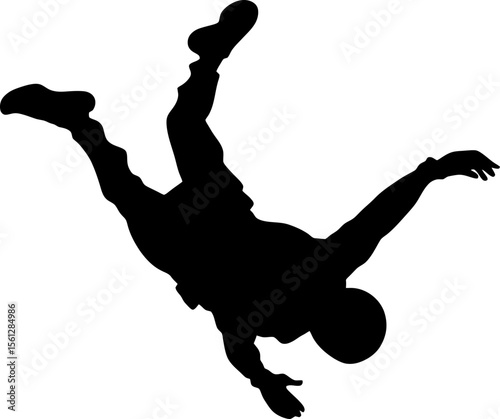 Man skydiving silhouette illustration