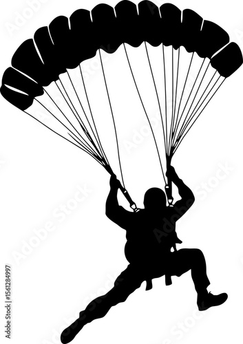 Man skydiving silhouette illustration
