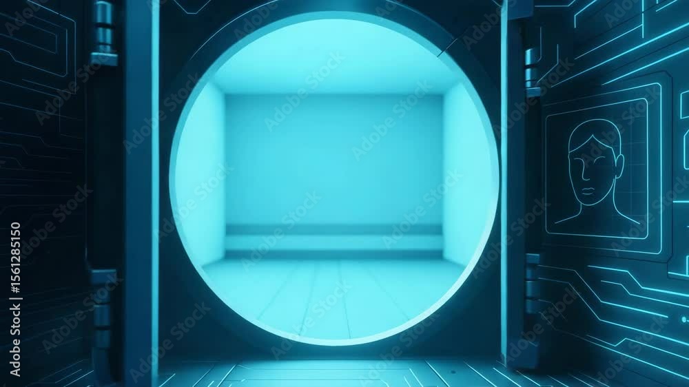 A futuristic digital authentication system showcasing a fingerprint scanner with an 'Access Granted' message. Ideal for themes of security, technology, and biometric access.
