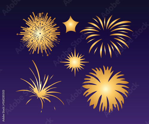 Fireworks Vector Art | Colorful Celebration Icons & Graphics for Party Posters & Holiday Designs.