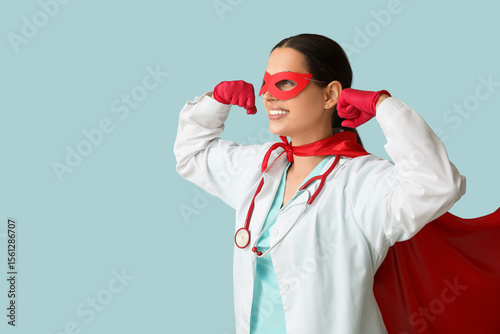 Beautiful female doctor in ...