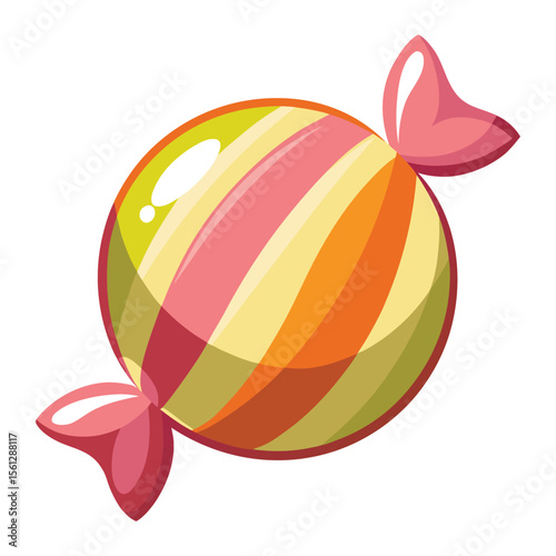 Round candy with twisted wrapper