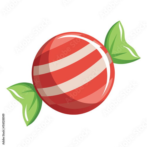Round candy with twisted wrapper