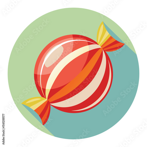Round candy with twisted wrapper
