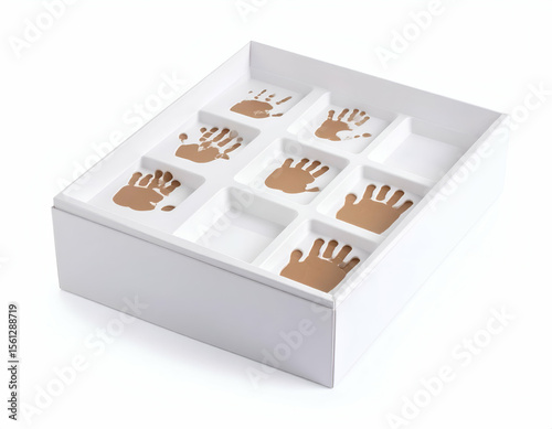 Precious Keepsake Baby Handprint & Footprint Kit in Elegant White Box