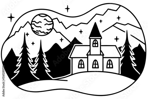 Northern Lights in a Spooky Halloween Palette vector illustration