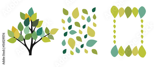  leave leaf frame useful for textile, cover, banner, label, print, wrapping, wallpaper
