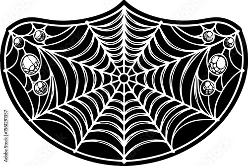 Decorative spiderweb in rich jewel tones vector illustration