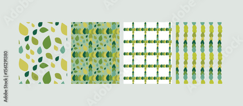 leave, leaf seamless pattern design set.