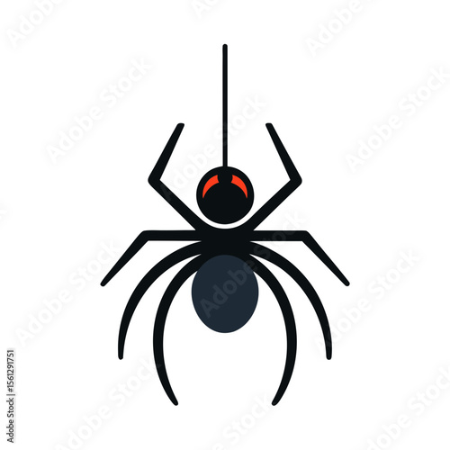 Hanging spider vector art illustration