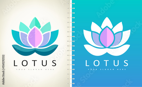 Lotus flower logo vector design