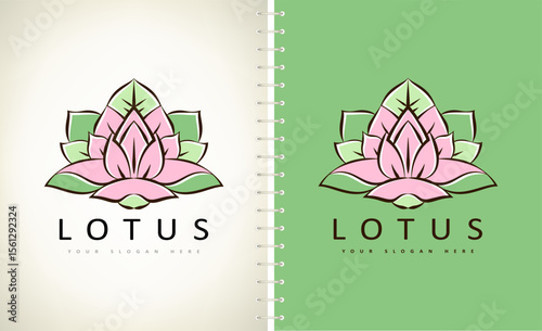 Lotus flower logo vector design