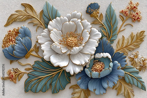 Premium 3d flower illustration with vibrant colors and texture high resolution wallpaper