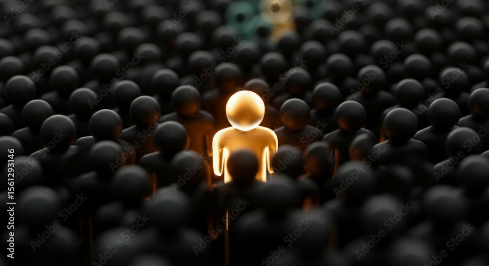Fototapeta premium Stand Out from the Crowd | Unique Leadership and Individuality Concept