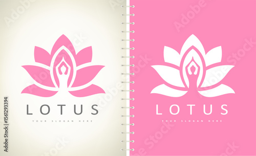 Lotus flower logo vector design