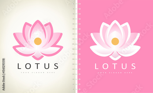 Lotus flower logo vector design