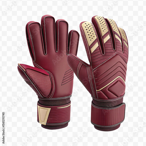 realistic 3d t goalkeeper gloves front and back view in different color style isolated on transparent background