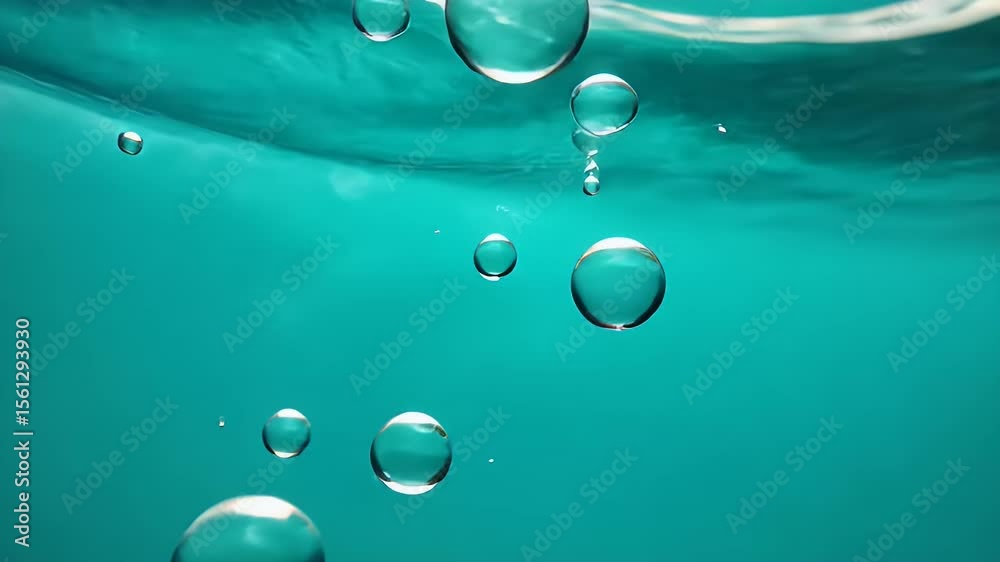 Mesmerizing underwater footage showcasing the serene beauty of water and bubbles movement