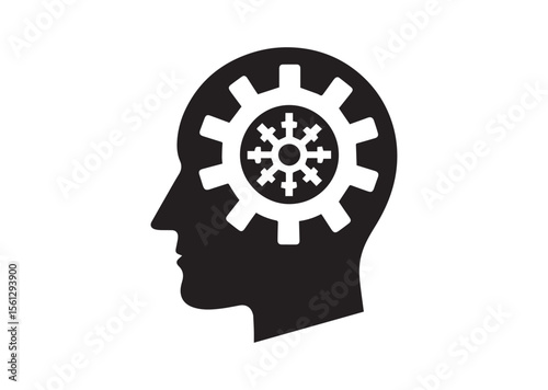 Thinking Gears Silhouette Vector