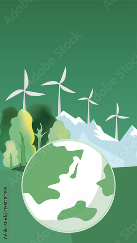 Green environmental illustration