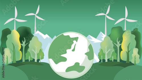 Green environmental illustration