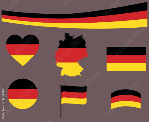 Deutschland Flag and Map Icon Pack