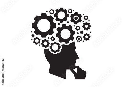 Thinking Gears Silhouette Vector