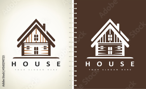 House logo Vector. Real Estate Design. House in chalet style