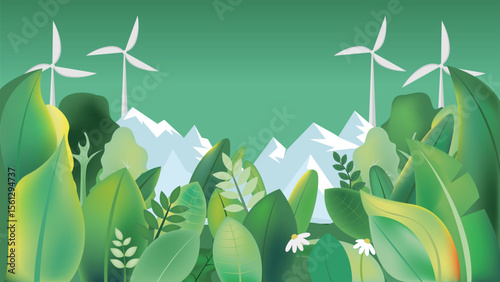 Green environmental illustration