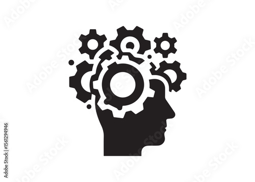 Thinking Gears Silhouette Vector