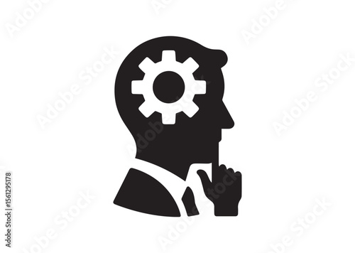 Thinking Gears Silhouette Vector