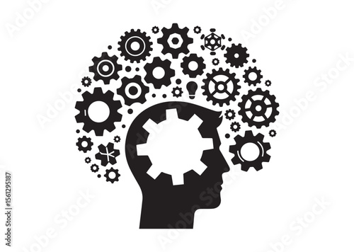 Thinking Gears Silhouette Vector