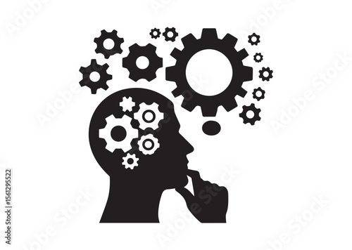 Thinking Gears Silhouette Vector